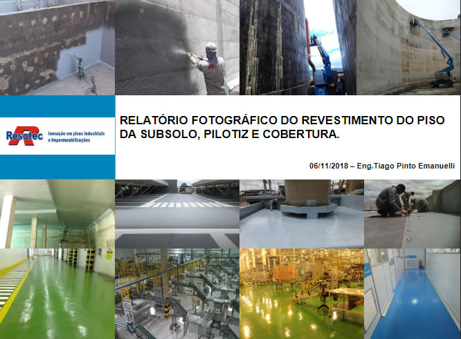 Relatório Fotográfico do Revestimento do Piso  do Subsolo, Pilotiz e Cobertura - Banco Central - PA 